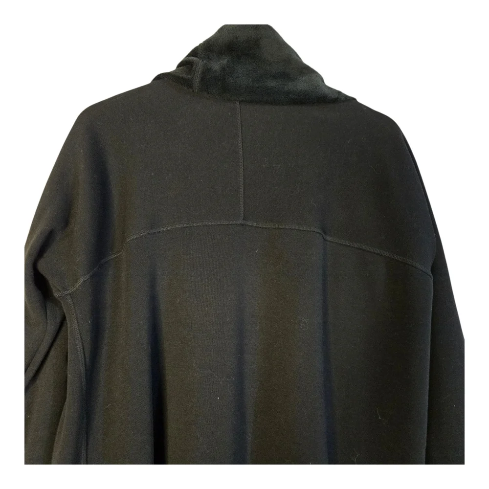 DREW Women's Size M NWT Black Open Front Luxury Collared Wrap Jacket